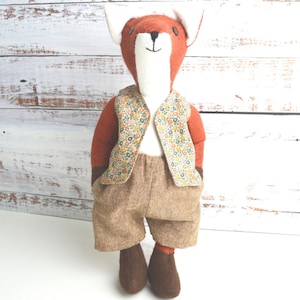 Fox & clothes sewing pattern. Instant download, felt toy pattern, stuffed animal pattern, teddy bear pattern