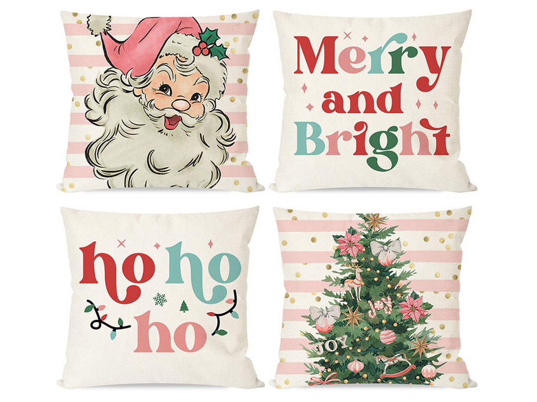 Set of 4 Christmas Pillows Covers 18x18 for Christmas Etsy