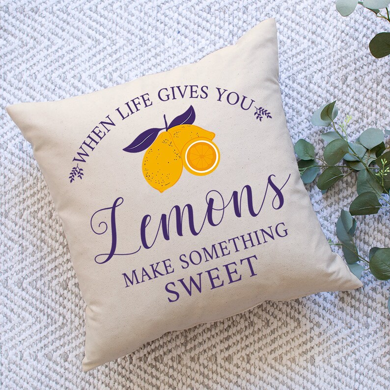 Summer Lemon Pillow Covers 18x18 Set of 2 Modern Farmhouse Etsy