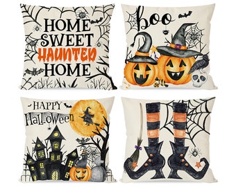 Creepy Halloween Ghost With Pumpkin Voodoo Doll Scary Halloween Ghost-Pumpkins and Voodoo Doll Throw Pillow 18x18 Multicolor Creepy Halloween Ghost With Pumpkin Voodoo Doll Scary Halloween Ghost-Pumpkins and Voodoo Doll Throw Pillow 18x18 Multicolor