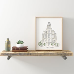 LDS Manti, Utah, Illustrated Temple
