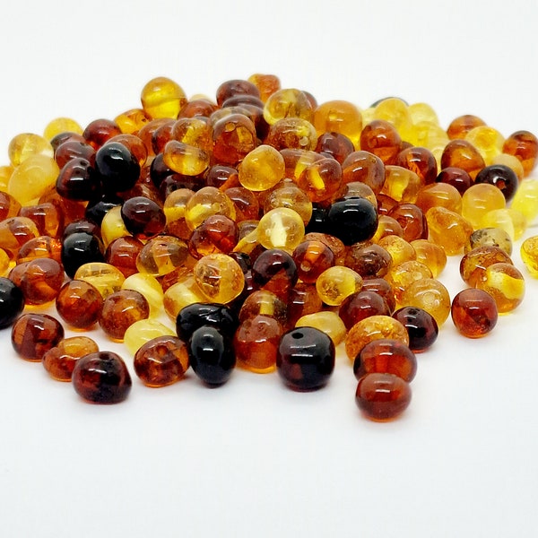70-560 pièces d'ambre de la Baltique en vrac, perles d'ambre naturel de la Baltique, mélange de 5 à 6mm
