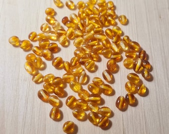 30 pcs Baltic Amber Loose Natural Baltic Amber olive Beads Honey