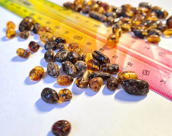Natural baltic amber green olive Beads  10gr