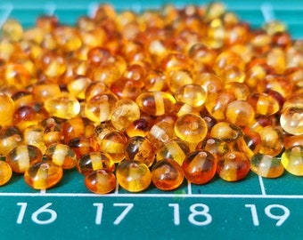 100 pcs Baltic Amber Loose Natural Baltic Amber  Beads honey