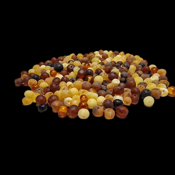 70-560pcs Raw Baltic Amber Loose Natural Baltic Amber Beads Mix 4.5-6mm