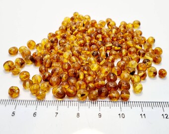 155 pcs Baltic Amber Loose Natural Baltic Amber  Beads HONEY / LIGHT COGNOC #0235