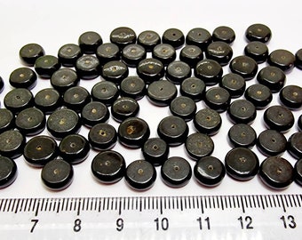 10-20 pcs Baltic Amber Loose Natural Baltic Amber  Pressed Flat   Black #404
