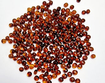 Natural baltic amber   Beads 5-6.5mm cognoc/dark  85gr #401