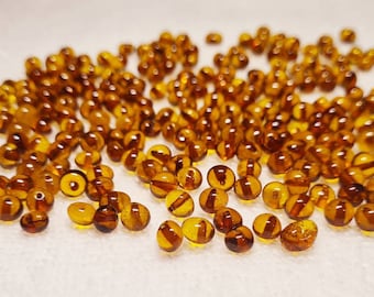 155 pcs 5 - 6mm  Baltic Amber Loose Natural Baltic Amber  Beads  Cognoc    #312