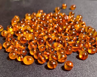 10 Beads Baltic Amber 6mm Round Drilled Cognac Alluregem E1276