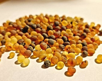 100 pcs Baltic Amber Loose Natural Baltic Amber  Beads 4-5mm RAW Mix WITHOUT HOLES