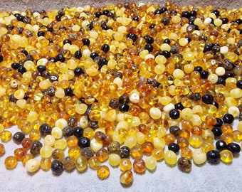 Natural Baltic Amber Loose Natural Baltic Amber Beads 6-7mm Mix 100gr