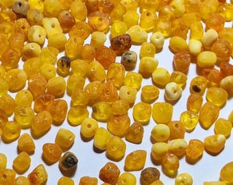 100 pcs Baltic Amber Loose/  Natural Baltic Amber / Amber beads/ beads 4-5mm / Raw Mix