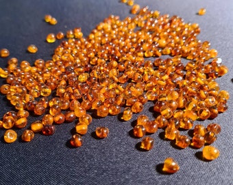 100 pcs Baltic Amber Loose Natural Baltic Amber  Beads cognac/ raw cognac