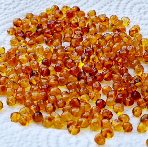 40 80 Pcs Baltic Amber Loose Natural Baltic Amber Amber Beads Beads 6 7.5mm Cognoc honey Etsy