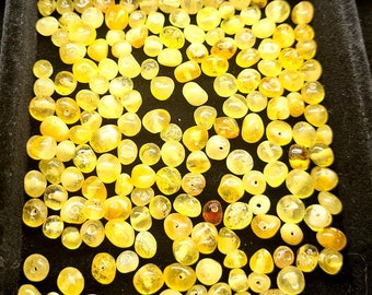 70-560 pcs Baltic Amber Loose/  Natural Baltic Amber / Amber beads/ beads 4.5-6mm / Lemon - Yolk