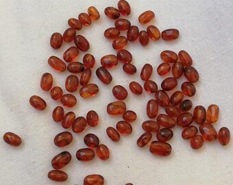 100 pcs Baltic Amber Loose Natural Baltic Amber olive Beads Cognac
