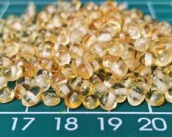 100 pcs Baltic Amber Loose/  Natural Baltic Amber / Amber beads/ beads 4 - 5mm / Lemon/ Light Honey  #321