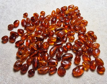 30 pcs Baltic Amber Loose Natural Baltic Amber olive Beads Cognoc