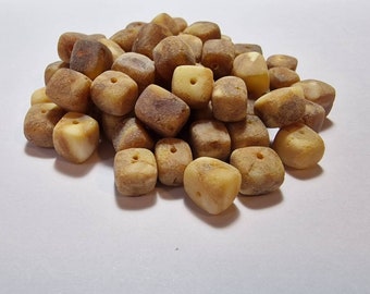 20-40 pcs Baltic Amber Loose Natural Baltic Amber  Cube Raw Mix 8-10mm