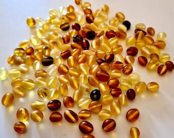 30 pcs Baltic Amber Loose Natural Baltic Amber olive Beads mix