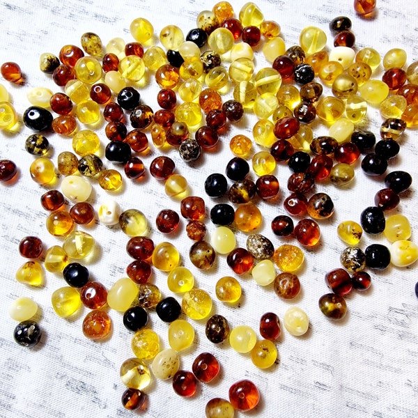 40-80 pcs Baltic Amber Loose/  Natural Baltic Amber / Amber beads/ beads 6-7.5mm / Mix #0215