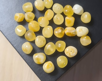 40-80 pcs Baltic Amber Loose/  Natural Baltic Amber / Amber beads/ beads 6-7.5mm / Yolk /
