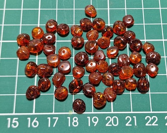 200pcs Baltic Amber Loose Natural Baltic Amber  Cognoc Flat Beads  #371