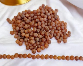 40-80 pcs Baltic Amber Loose/  Natural Baltic Amber / Amber beads/ beads 6-7.5mm /  Pressed Raw Cognoc with Black