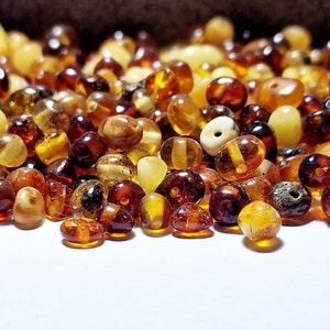 100 pcs Baltic Amber Loose/  Natural Baltic Amber / Amber beads/ beads 4-5mm / Polish Mix