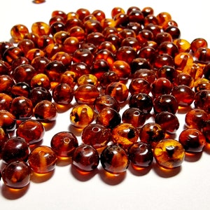 40-80 pcs Baltic Amber Loose/ Natural Baltic Amber / Amber beads/ beads 6-7.5mm / Cognoc / Mix 0214 Cognoc