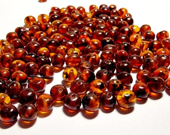 40-80 pcs Baltic Amber Loose/  Natural Baltic Amber / Amber beads/ beads 6-7.5mm / Cognoc / Mix #0214