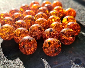 5 pcs  11.8mm-12.3mm Baltic Amber Loose Natural Baltic Amber  Pressed Cognoc