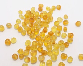 170 pcs Baltic Amber Loose Natural RAW Beads lemon 4.5-6mm