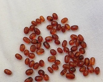 35 pcs Baltic Amber Loose Natural Baltic Amber olive Beads Cognac
