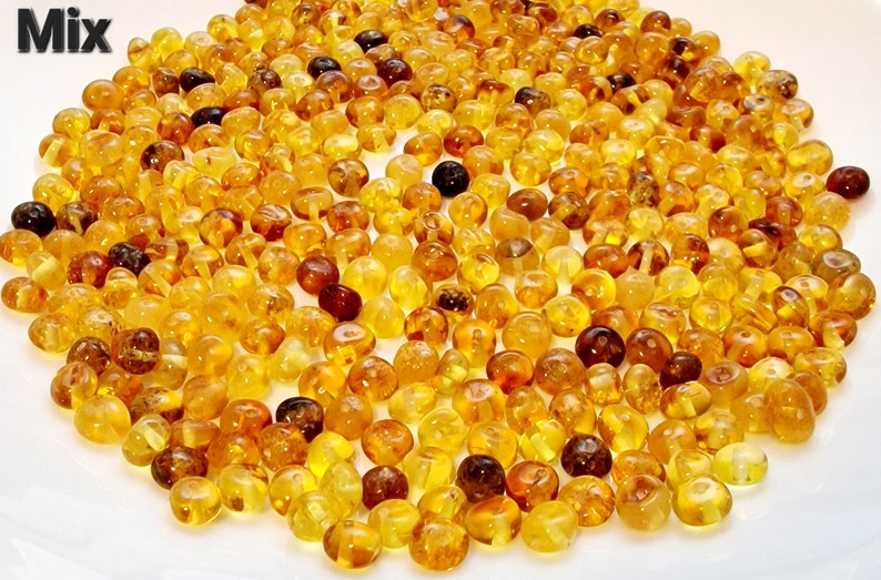 40-80 pcs Baltic Amber Loose/ Natural Baltic Amber / Amber beads/ beads 6-7.5mm / Cognoc / Mix 0214 Mix