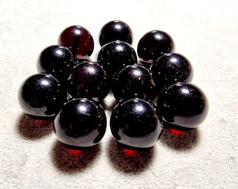 Natural baltic amber round  loose amber beads  pressed round 17.5-18mm Dark Cherry 12pcs #Ap6