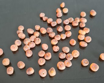 Raw Natural baltic amber loose amber  beads 70-560pcs 4.5 - 6 mm  Cognac