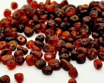 100 pcs Baltic Amber Loose/  Natural Baltic Amber / Amber beads/ beads 4-5mm / Polish Cognoc