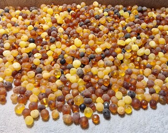 Natural Baltic Amber Loose Natural Baltic Amber Beads 5-6mm Raw Mix 100gr