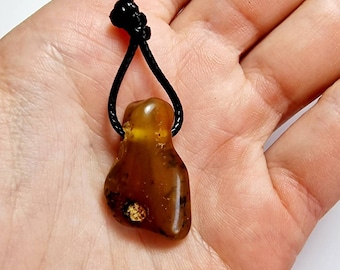 Genuine baltic amber stone / amber pendant  Dark Yolk #Pendant108