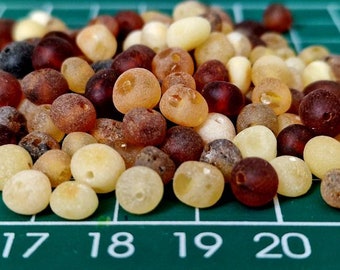 170pcs Baltic Amber Loose Natural Baltic Amber Beads 5-6.5mm Raw MIX