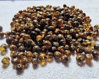 40-80 pcs Baltic Amber Loose/  Natural Baltic Amber / Amber beads/ beads 6-7.5mm / Green