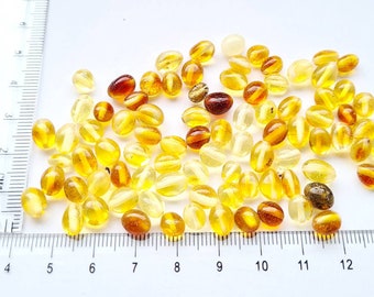 RAW Baltic Amber Loose Beads Natural Olive Style Beads 25-50-100 units Cherry 