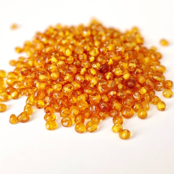 100 perles d'ambre de la Baltique, en vrac, miel, 3,5-4,5 mm