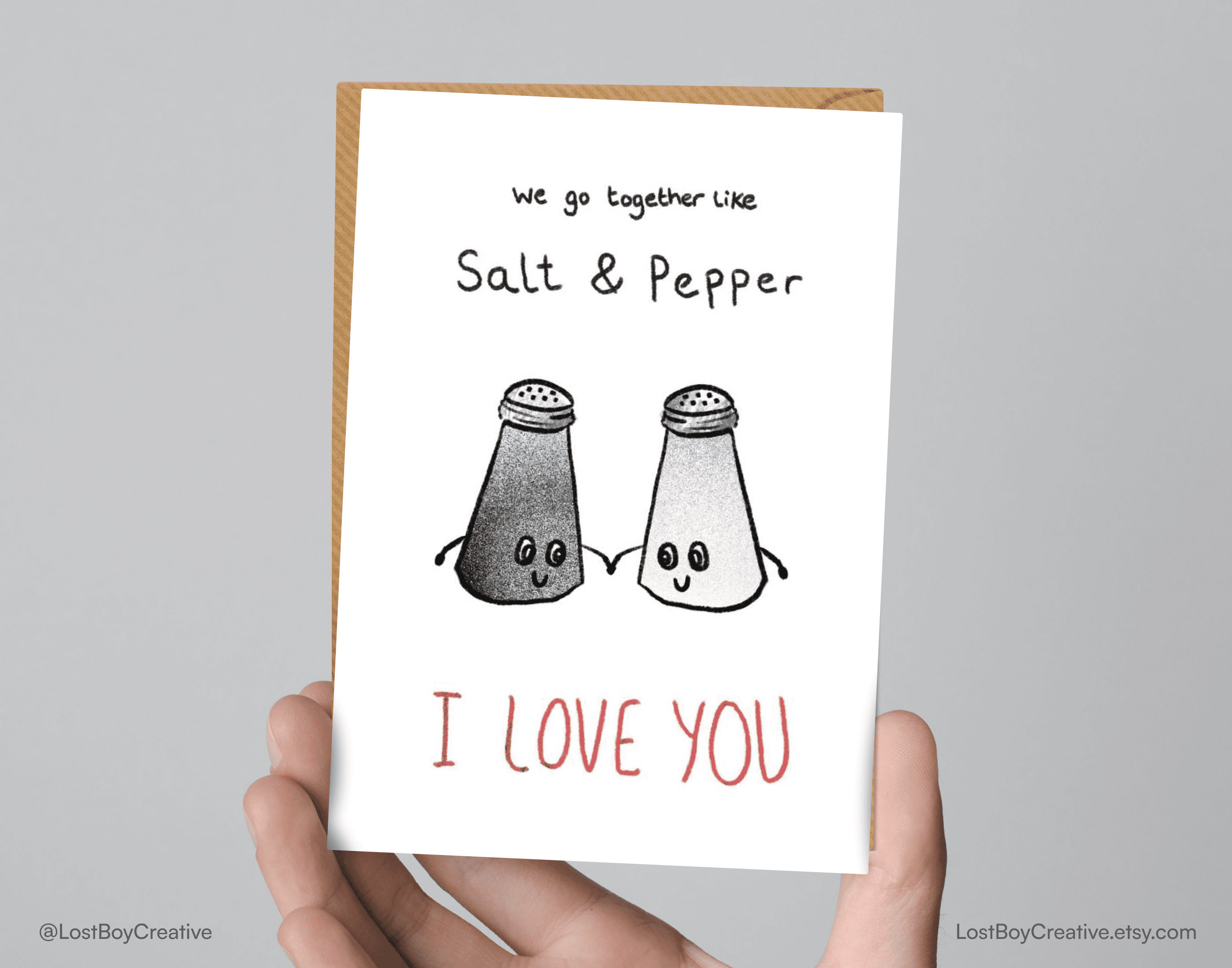 Personalizado Gracioso Lindo Perfecto Par Aniversario Tarjeta Salt & Pepper