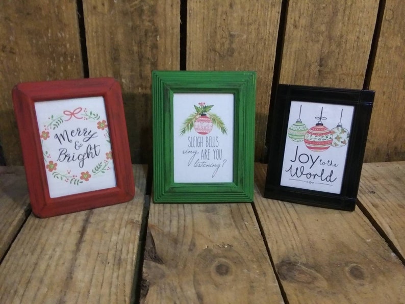 Christmas Gift Teacher Gift Christmas Decor- 3 12 x 5 or 4x6 Frame CoWorker Gift,Frame Set,Ornate Frame Mix Rustic Holiday Decorations