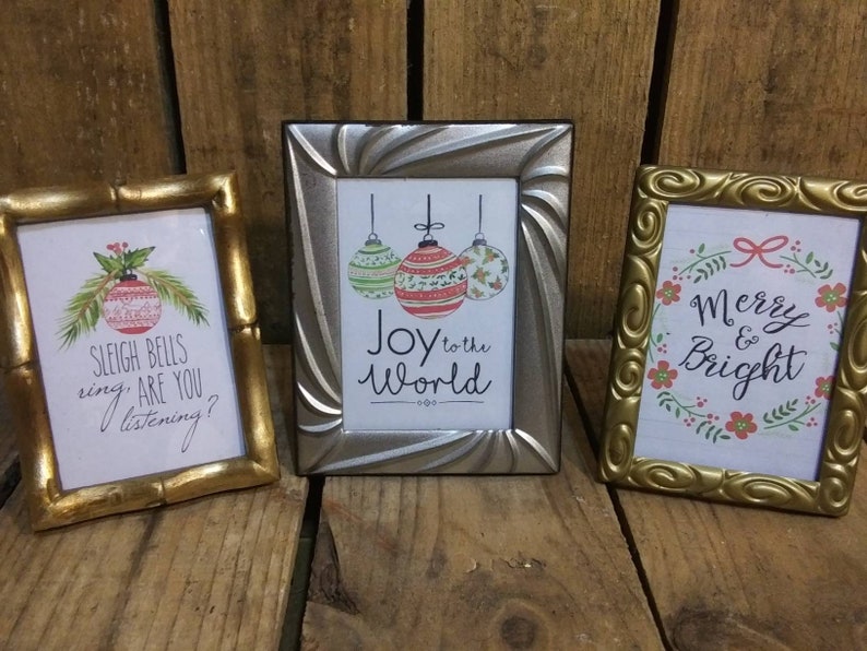 Christmas Gift Teacher Gift Christmas Decor- 3 12 x 5 or 4x6 Frame CoWorker Gift,Frame Set,Ornate Frame Mix Rustic Holiday Decorations