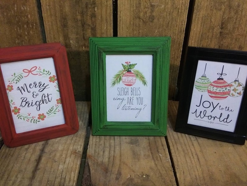Christmas Gift Teacher Gift Christmas Decor- 3 12 x 5 or 4x6 Frame CoWorker Gift,Frame Set,Ornate Frame Mix Rustic Holiday Decorations